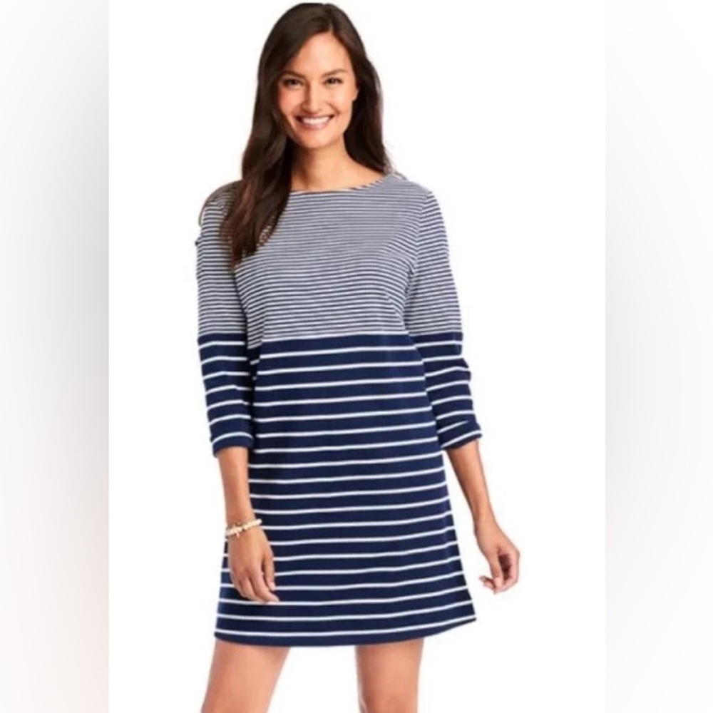 Vineyard Vines EUC Women’s Striped 3/4 Sleeve Knit Dress Size M